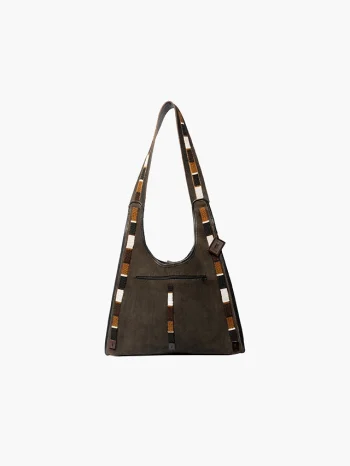 ASHE - Kobicha Brown Suede with Circle Brass Snap