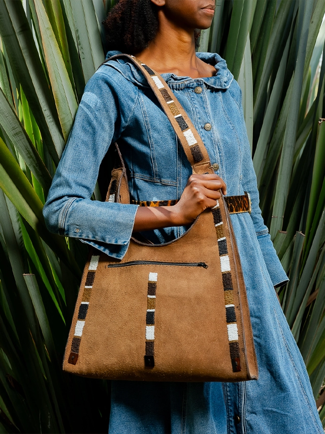 ASHE – Ash Brown Suede With Three-Zip Construction ASHE – Ash Brown Suede With Three-Zip Construction