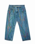Mid-Wash Denim - Branch & Root Beadwork