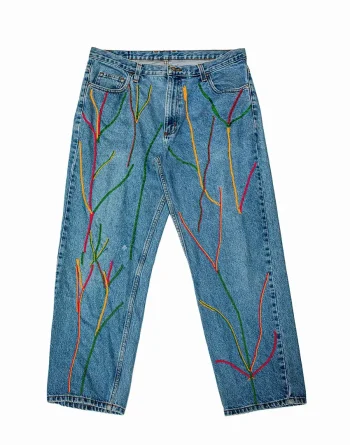 Mid-Wash Denim - Branch & Root Beadwork