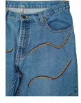 Indigo Wash Denim – Wavy Beadwork