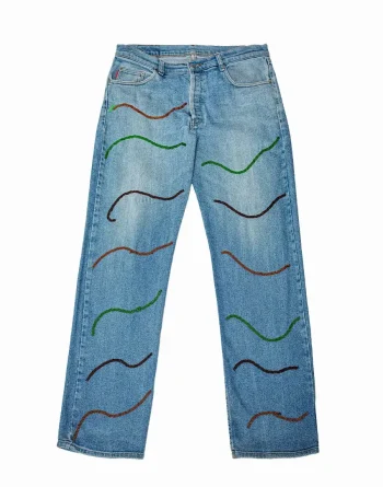 Medium Blue Denim - Wavy Beadwork