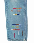 Blue Wash Denim – Abstract Beadwork