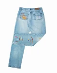 Blue Wash Denim – Abstract Beadwork