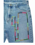 Light Stone Wash Denim – Abstract Beadwork