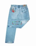 Light Stone Wash Denim – Abstract Beadwork