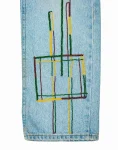 Pale Blue Denim – Abstract Geometric Beadwork