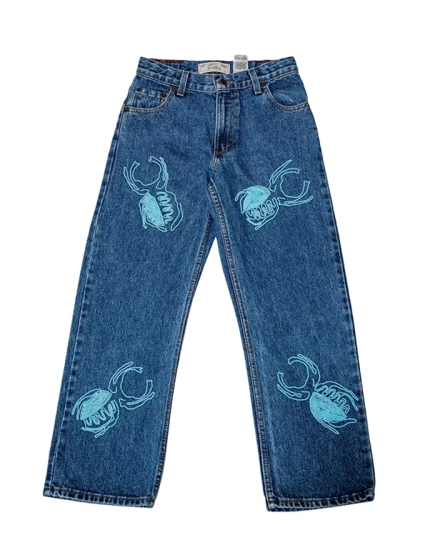 Medium Blue Denim - Akire Beetle Beadwork, Levi Strauss Signature Denim