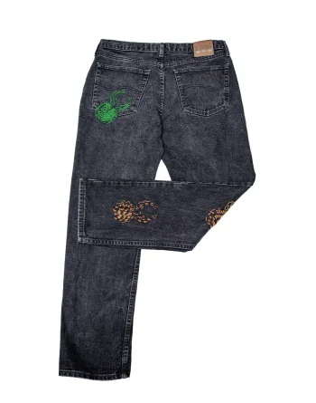 Graphite Black Denim - Akire Beetle Beadwork, Lee Denim