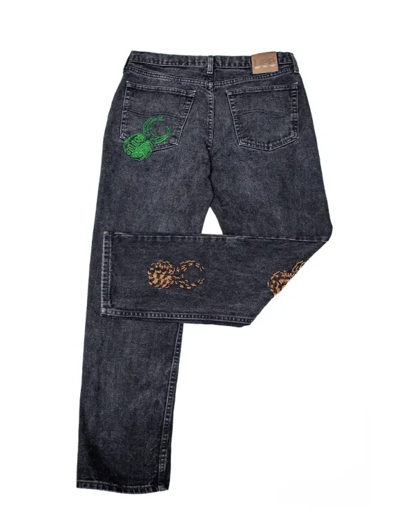 Graphite Black Denim - Akire Beetle Beadwork, Lee Denim