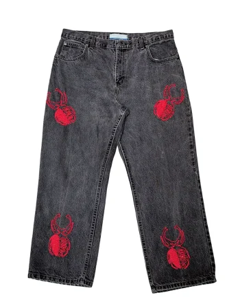 Graphite Black Denim - Akire Beetle Beadwork, Penman Denim