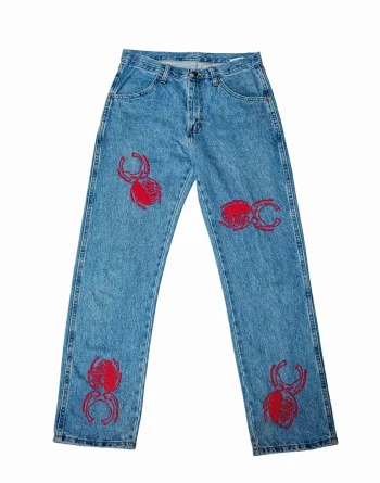 Medium Blue Denim - Akire Beetle Beadwork, Rustler Denim