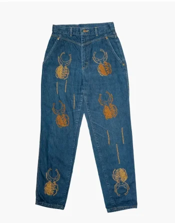 Deep Blue Denim - Akire Beetle & Vertical Beadwork, Lee Denim