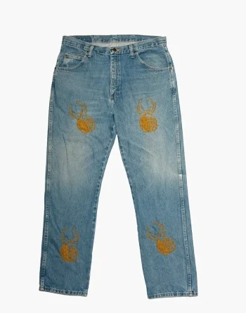 Wash Blue Denim - Akire Beetle Beadwork