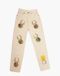 Eggshell White Denim - Akire Beetle Beadwork