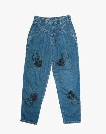 Deep Blue Denim - Akire Beetle Beadwork