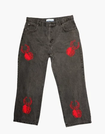 Grey Denim - Akire Beetle Beadwork