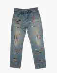 Blue Wash Denim – Abstract Beadwork