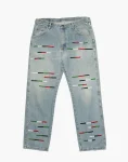 Blue Washed Denim - Horizontal Beadwork, Wrangler Denim