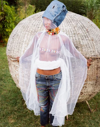 Boot Cut Fit With A Deconstructed Button Hole And Branch Beaded Work
