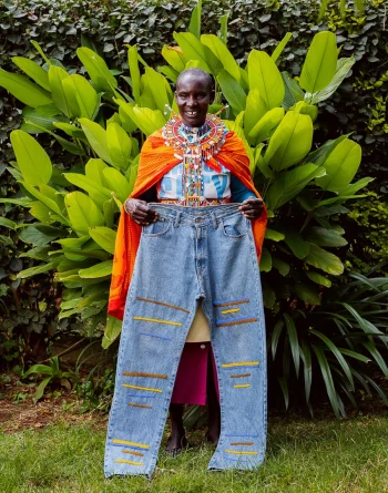 Blue Washed Straight-Fit Jeans