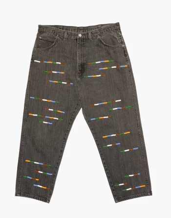 Grey Denim - Horizontal Beadwork, Wrangler Denim