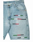 Blue Washed Denim – Horizontal Beadwork, Wrangler Denim
