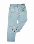 Blue Washed Denim – Horizontal Beadwork, Wrangler Denim