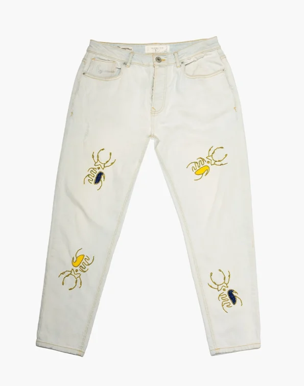 Ice Blue Denim - Akire Beetle Beadwork, Denim Co. Piece