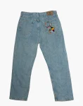 Ice Blue – Twisted Vertical Beadwork, Wrangler Denim