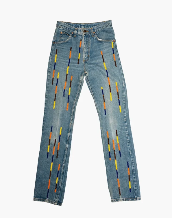 Ice Blue - Vertical Beadwork, C.S & Co Denim