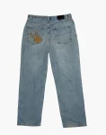 Light Stone Wash Denim – Abstract Beadwork