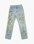 Pale Blue Denim - Abstract Geometric Beadwork