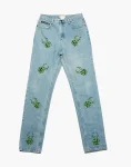 Steel Blue Denim - Akire Beetle Beadwork, L.L.Bean Denim