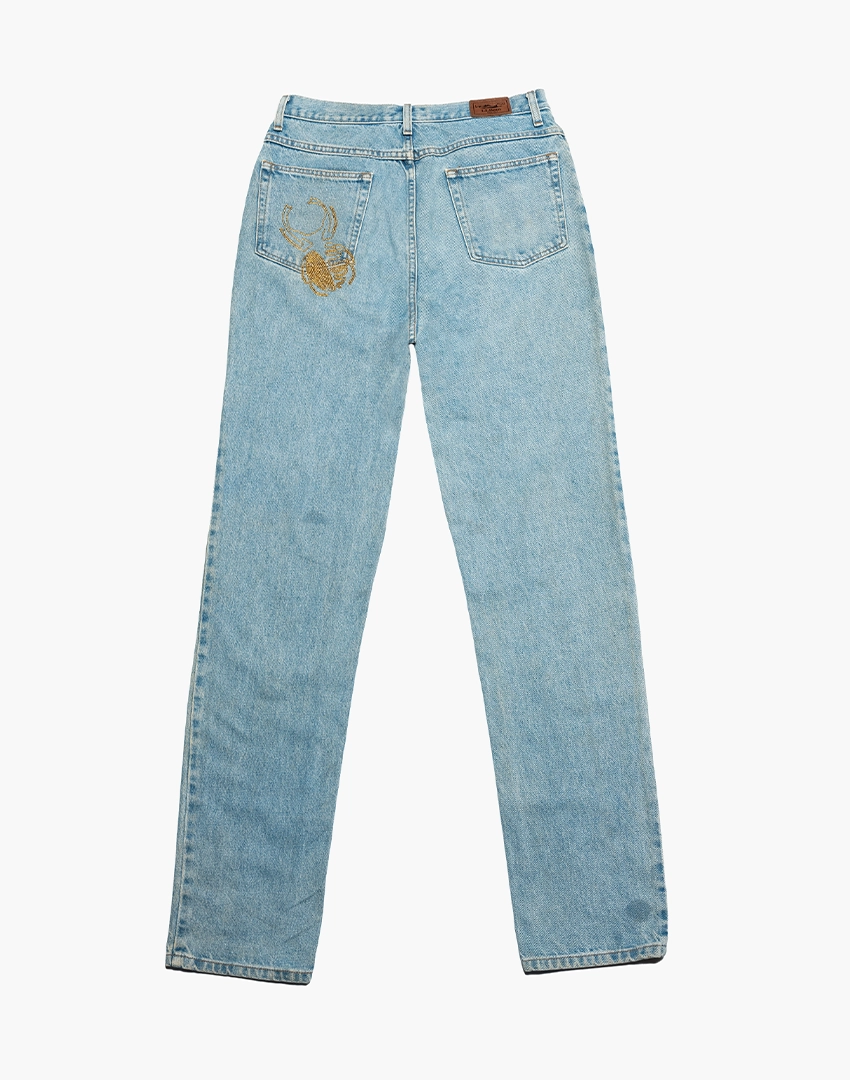 Steel Blue Denim L.L.Bean Denim Bcks Steel Blue Denim - Akire Beetle Beadwork, L.L.Bean Denim