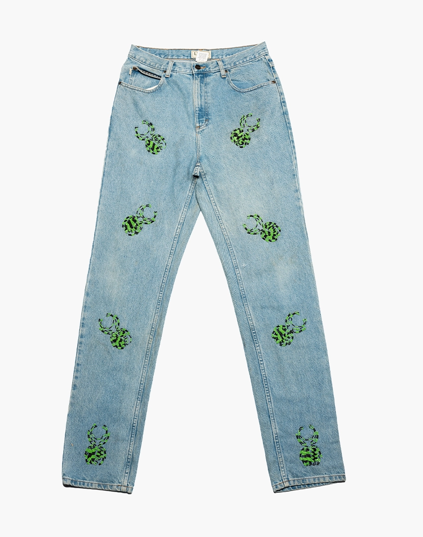 Steel Blue Denim L.L.Bean Denim Steel Blue Denim - Akire Beetle Beadwork, L.L.Bean Denim