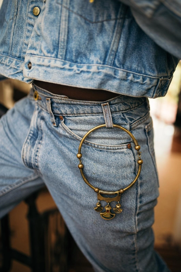 Upcycled Denim Vertical Mixed Abstract