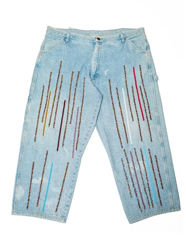 Light Wash Blue - Vertical Beadwork