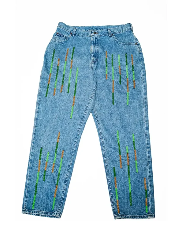 Medium Blue - Vertical Beadwork, Lee Denim