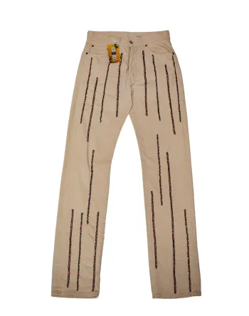 Ivory Cream - Vertical Beadwork, Donovan Denim
