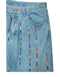 Ice Blue – Twisted Vertical Beadwork, Wrangler Denim