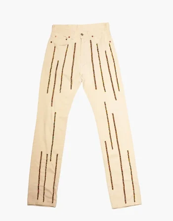 Cream Denim - Akire Vertical Beadwork