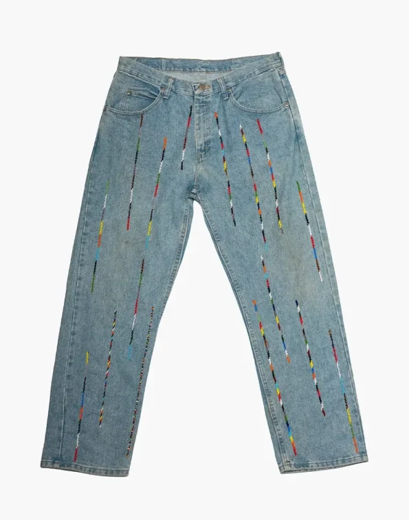 Blue Denim - Akire Twisted Vertical Beadwork, Wrangler 